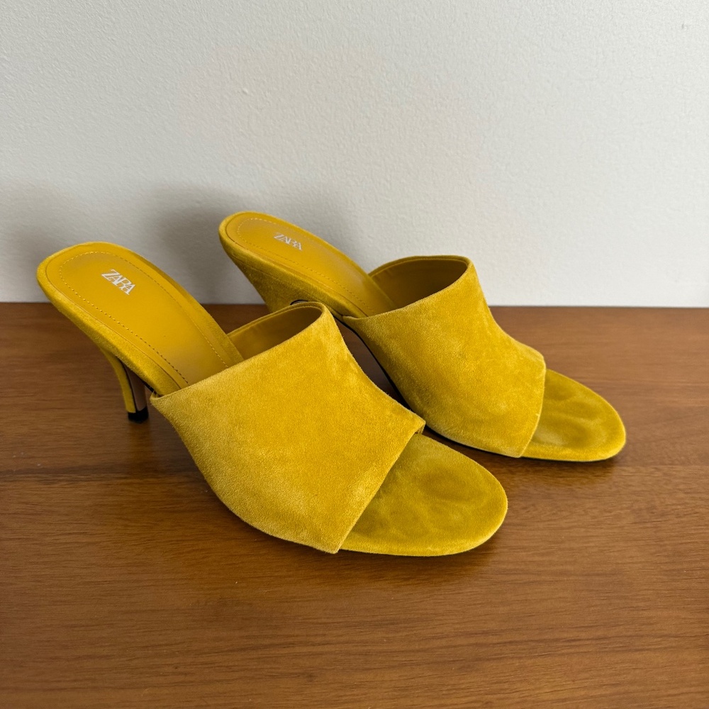 Zara Suede Heeled Mules